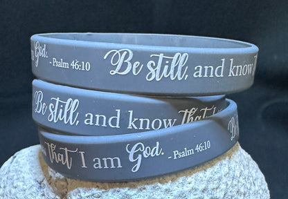 Silicone Bracelet Bible Verse Psalm 46:10 Be still and know that I am God