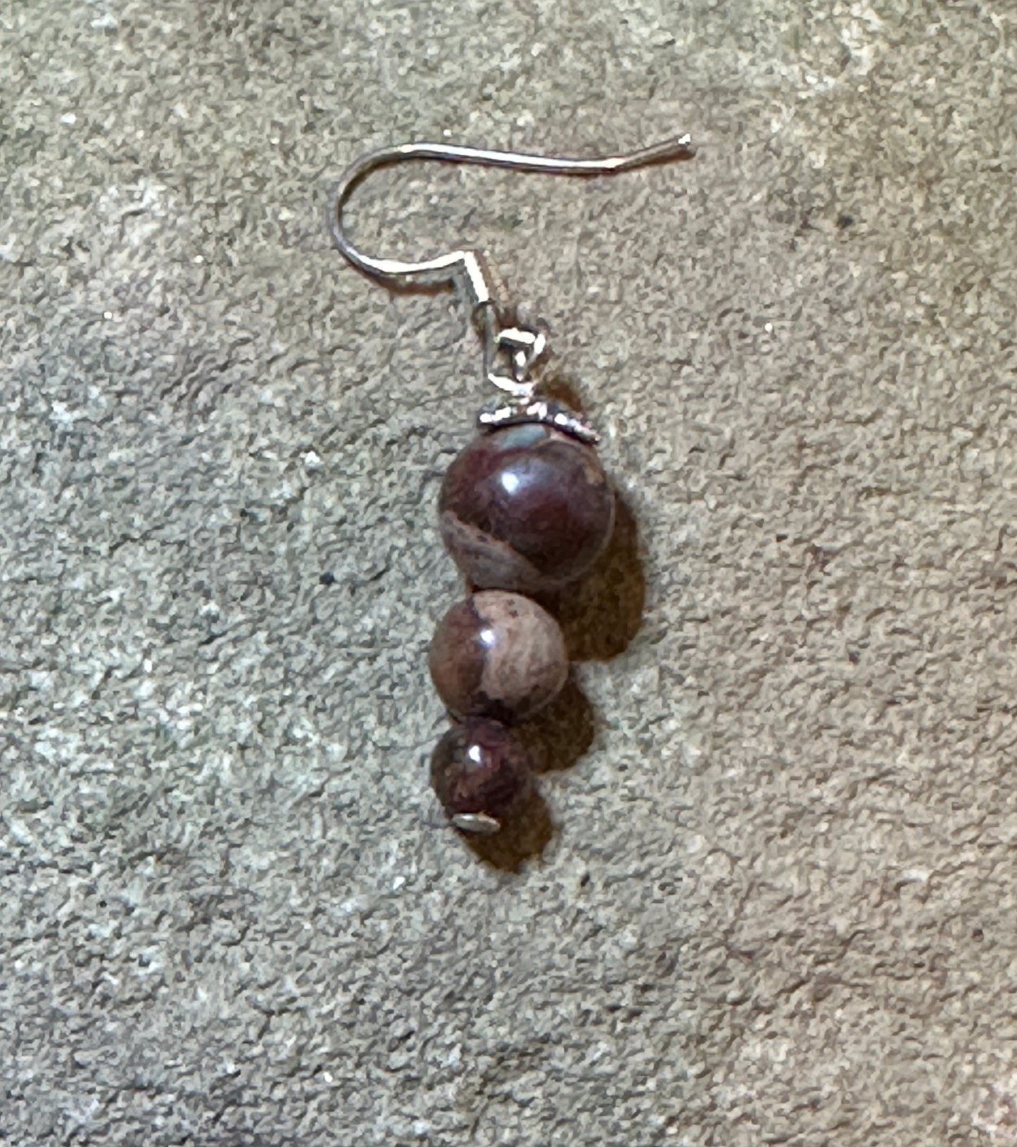 Sea Sediment Jasper Earthy Brown and Caramel Earrings Pair