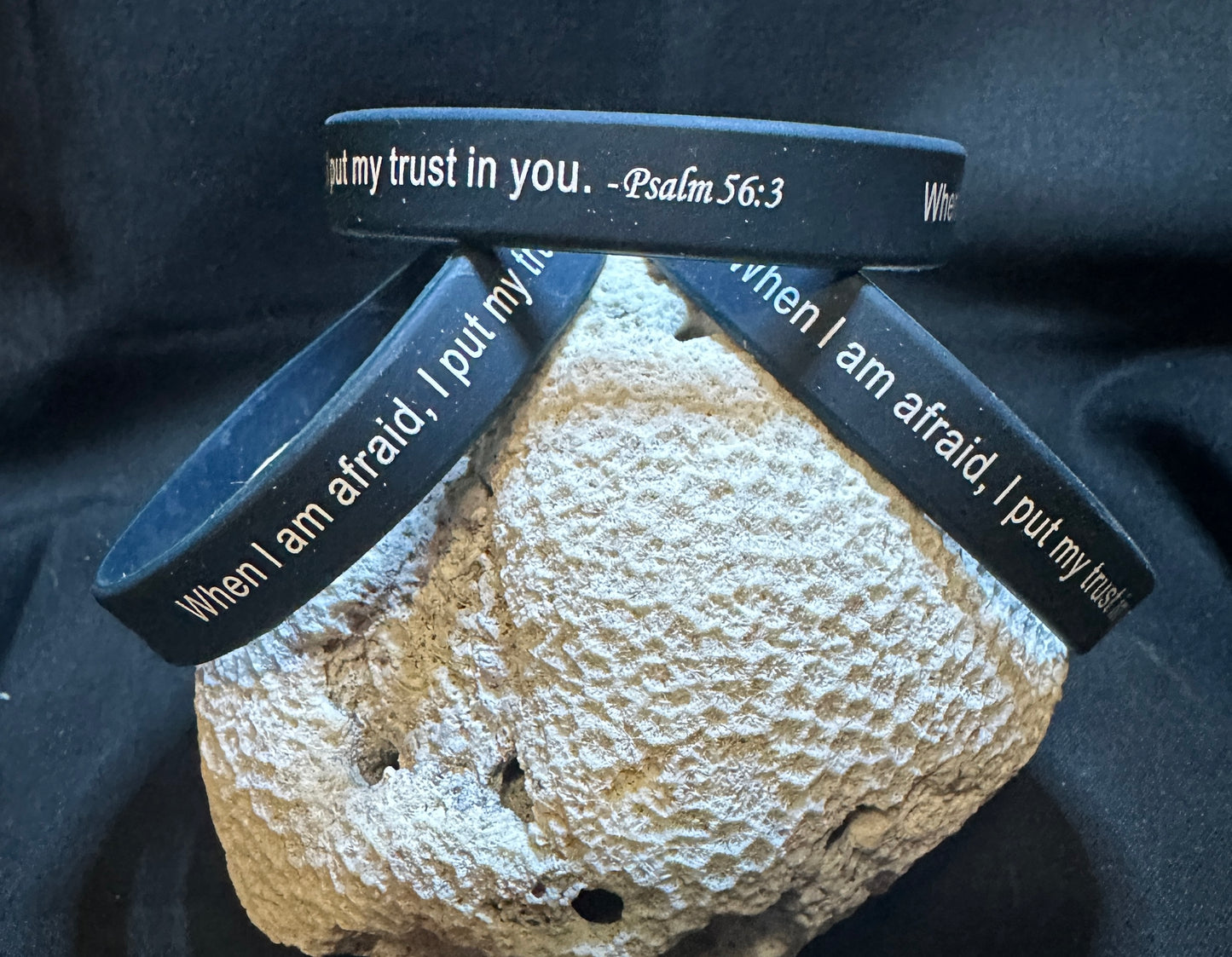 Silicone Bracelet Bible Verse Psalm 56:3 When I am afraid, I put my trust in you.