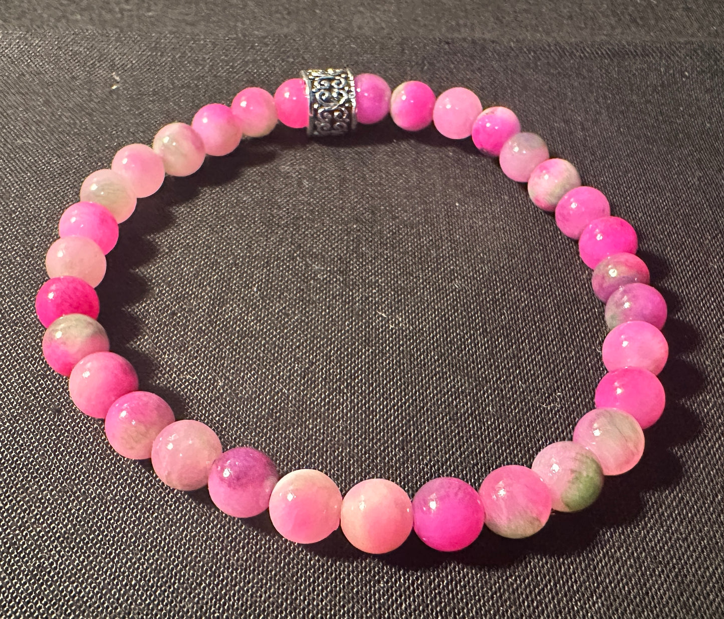 Pink Tourmaline Persian Jade Natural Stone Stretchy Bracelets