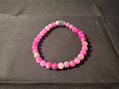 Pink Tourmaline Persian Jade Natural Stone Stretchy Bracelets