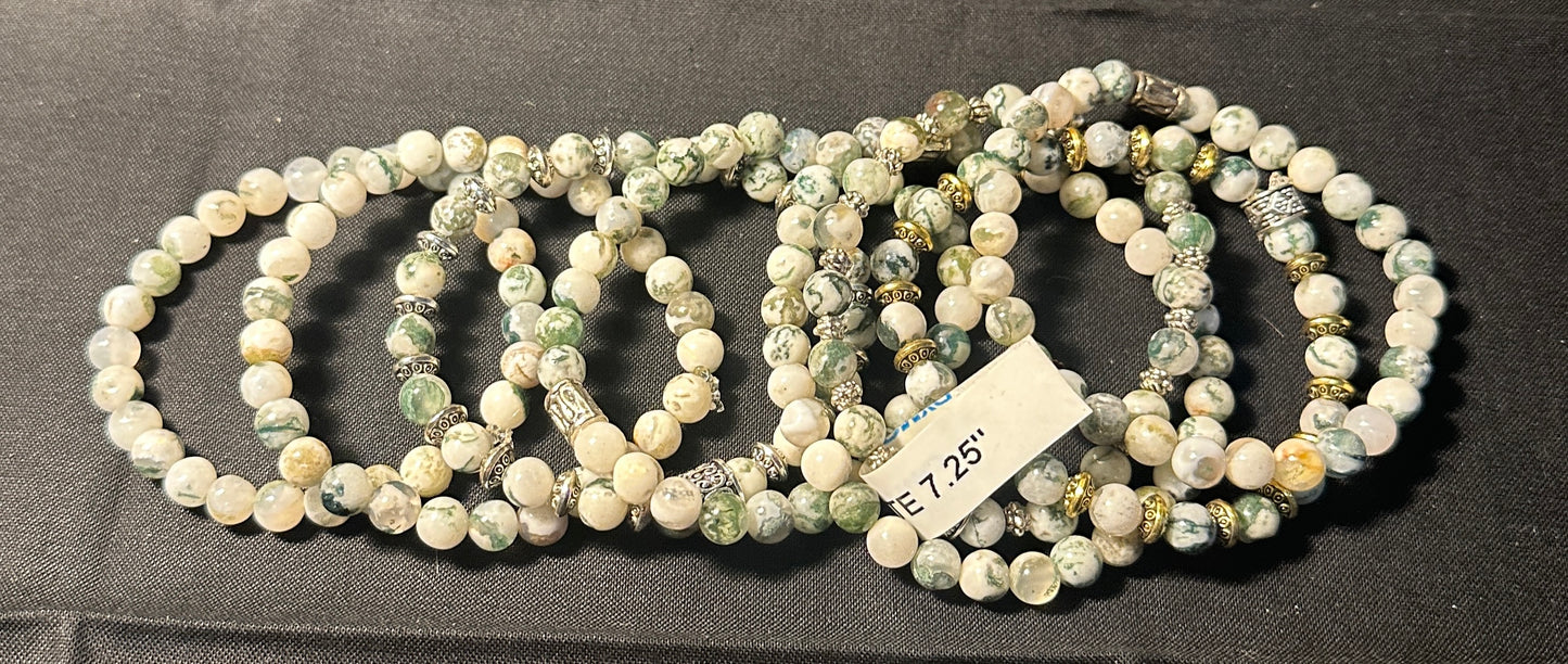 Tree Agate Natural Stone Bead Bracelets