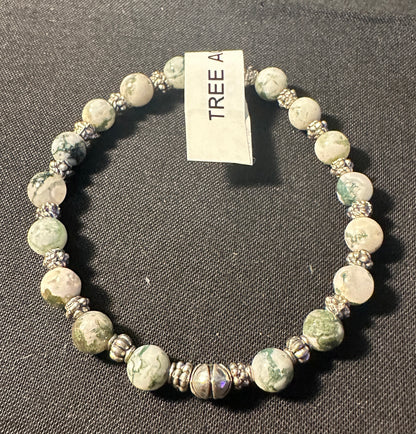 Tree Agate Natural Stone Bead Bracelets