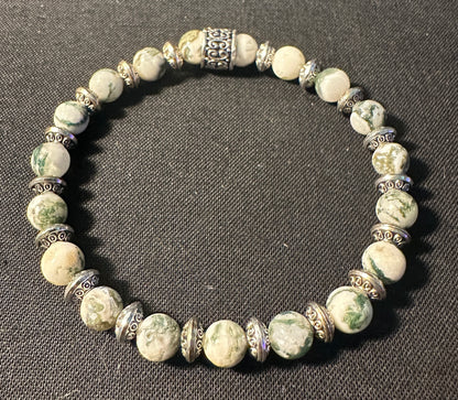 Tree Agate Natural Stone Bead Bracelets