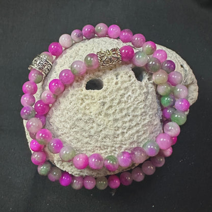 Pink Tourmaline Persian Jade Bead Bracelet